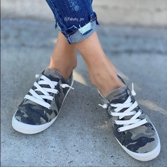 Soda Shoes - Camo Slip-On Sneakers | Soda Canvas Lace-Up Casual Shoes